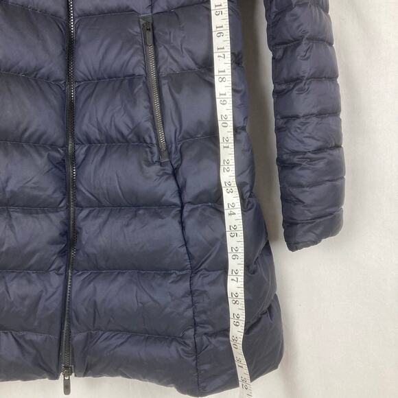 Lululemon Brave the Cold Goose Down Coat Women 6 Black Blue? Long Puffer Hooded - Picture 13 of 13